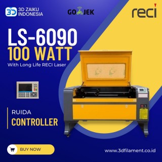 Zaiku CNC LS-6090 with 100 Watt RECI Laser CO2 dengan Ruida Controller